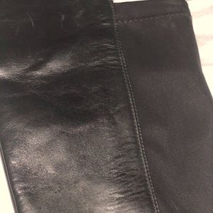 Flats over knee leather boots